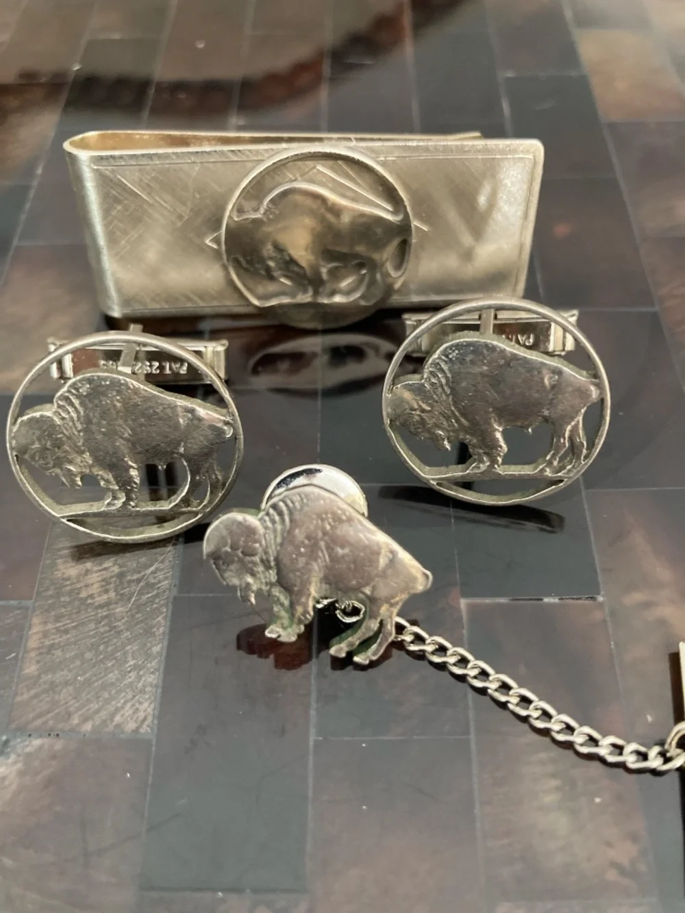 Vintage Hand-Cut Buffalo Nickel 4-Piece Jewelry Set
